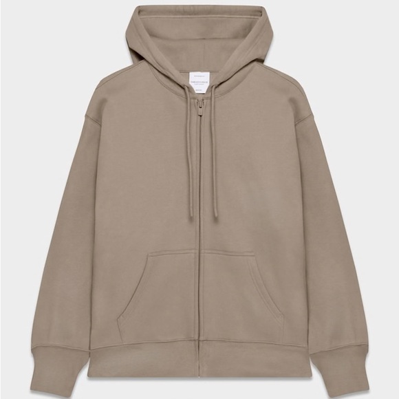 Aritzia Tops - Aritzia Cozy Sweatfleece Boyfriend Zip Hoodie in Turner Taupe
